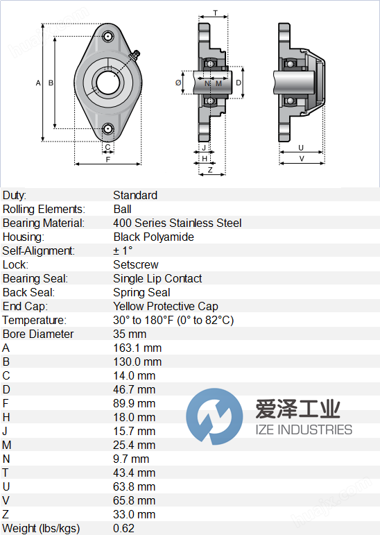 <strong><strong>SYSTEM PLAST轴承UCFH207-35M-SS</strong></strong> 爱泽工业 ize-industries.png